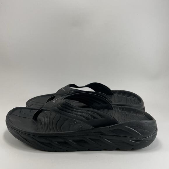 Hoka One One Ora Recovery Flip Flop Mens 10 Black Comfort Sandals, Womens 12 main image 5